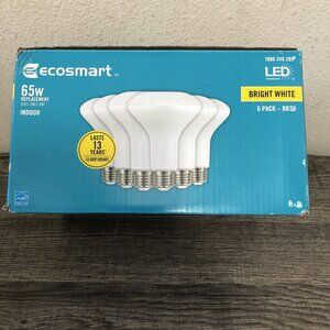 EcoSmart 65-Watt Equivalent BR30 Dimmable LED Light Bulb Bright White (6-Pack)
